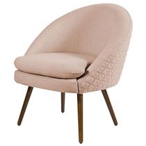 Poltrona Decorativa Pés Palito Rafa C-105 Linho Rosê - Domi