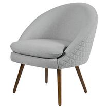 Poltrona Decorativa Pés Palito Rafa C-315 Linho Cinza Claro - Domi