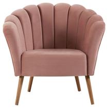 Poltrona Decorativa Pes Tauari 7048 Veludo Rosa Dmobiliario