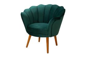 Poltrona Decorativa Petala/Girassol P Quarto/ Sala/ Recepção Pés de Madeira Maciça