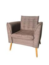 Poltrona + Decorativa Phoenix Linho Marrom Frape REC ESTOFADOS Poltrona + Decorativa Phoenix Linho Marrom Frape REC ESTOFADOS