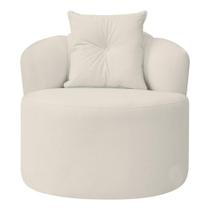 Poltrona Decorativa Plaza Linho Bouclê Bege Poltrona Decorativa Plaza Linho Bouclê Bege