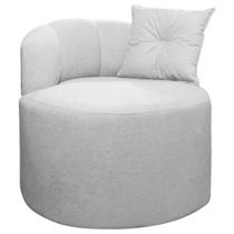 Poltrona Decorativa Plaza Linho Bouclê Cinza SOFA STORE Poltrona Decorativa Plaza Linho Bouclê Cinza SOFA STORE