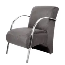 Poltrona Decorativa Predoli Braço de Alumínio Suede, Recepção, Sala, Quarto, Barbeiro, Consultório Poltrona Decorativa Predoli Braço de Alumínio Suede, Recepção, Sala, Quarto, Barbeiro, Consultório