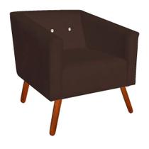 Poltrona Decorativa Primus com Pés Madeira Suede Marrom Poltrona Decorativa Primus com Pés Madeira Suede Marrom