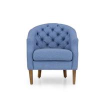 Poltrona Decorativa Quarto Herval Luna, Linho Azul Poltrona Decorativa Quarto Herval Luna, Linho Azul