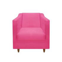 Poltrona Decorativa Recepção Consultório Átila Sala Material Sintético Rosa Pink