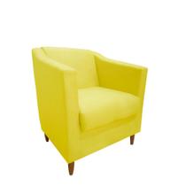 Poltrona Decorativa Recepção Consultório Átila Tila Sala Suede Amarelo