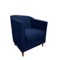 Poltrona Decorativa Recepção Consultório Átila Tila Sala Suede Azul Marinho