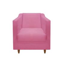 Poltrona Decorativa Recepção Consultório Átila Tila Sala Suede Rosa