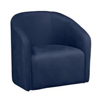 Poltrona Decorativa Recepção Lara Veludo Azul Marinho - Belliv Decor Poltrona Decorativa Recepção Lara Veludo Azul Marinho - Belliv Decor