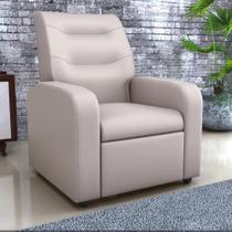 Poltrona Decorativa Reclinável Pireu material sintético Bege Poltrona Decorativa Reclinável Pireu material sintético Bege