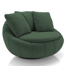 Poltrona Decorativa Redonda Giratória com Almofadas Saphire M22 Veludo Verde - Mpozenato Poltrona Decorativa Redonda Giratória com Almofadas Saphire M22 Veludo Verde - Mpozenato