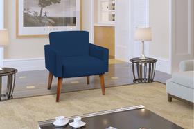 Poltrona Decorativa Reforçada Hope Para Escritório Consultório Suede Azul Marinho - Clique e Decore