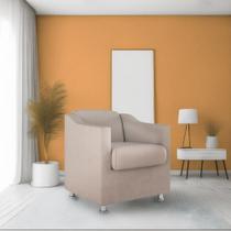 Poltrona Decorativa Reforçada Recepção Clinica Salão Suede