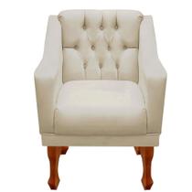 Poltrona Decorativa Resistente Recepção Clinicas Salão de Beleza Escritórios Grecia Nanda Decor Sintetico Bege