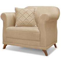 Poltrona Decorativa Retro Polo Com Almofada Linho Dourado Ezz Dourado Poltrona Decorativa Retro Polo Com Almofada Linho Dourado Ezz Dourado