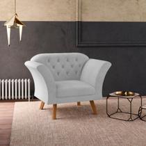 Poltrona Decorativa Roseira Linha Cinza