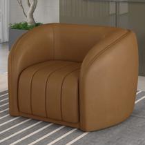 Poltrona Decorativa Sala de Estar Adam PU Caramelo G45 - Gran Belo Poltrona Decorativa Sala de Estar Adam PU Caramelo G45 - Gran Belo