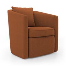Poltrona Decorativa Sala de Estar Aimê Bouclê Terracota - Abmaza
