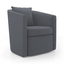 Poltrona Decorativa Sala de Estar Aimê Suede Cinza - Abmaza Poltrona Decorativa Sala de Estar Aimê Suede Cinza - Abmaza