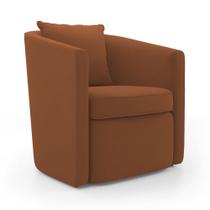 Poltrona Decorativa Sala de Estar Aimê Veludo Terracota - Abmaza