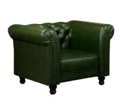 Poltrona Decorativa Sala de Estar Chesterfield material sintético Esmeralda - Mozzelar