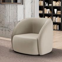 Poltrona Decorativa Sala de Estar Clarke Veludo Bege G45 - Gran Belo Poltrona Decorativa Sala de Estar Clarke Veludo Bege G45 - Gran Belo