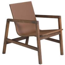 Poltrona Decorativa Sala de Estar Eden Com Couro Madeira Maciça Rustic Brown G54 - Gran Belo Poltrona Decorativa Sala de Estar Eden Com Couro Madeira Maciça Rustic Brown G54 - Gran Belo