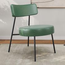 Poltrona Decorativa Sala de Estar Kobe Estofada com Encosto material sintético Verde - Desk Design Poltrona Decorativa Sala de Estar Kobe Estofada com Encosto material sintético Verde - Desk Design