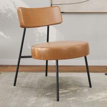 Poltrona Decorativa Sala de Estar Kobe Estofada com Encosto material sintético Whisky - Desk Design Poltrona Decorativa Sala de Estar Kobe Estofada com Encosto material sintético Whisky - Desk Design