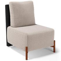 Poltrona Decorativa Sala de Estar Living Pés Madeira Hungria L02 material sintético Preto Bouclê Creme - Lyam Poltrona Decorativa Sala de Estar Living Pés Madeira Hungria L02 material sintético Preto Bouclê Creme - Lyam