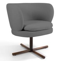 Poltrona Decorativa Sala de Estar Melissa Base Xis Giratória B-317 Veludo Cinza - Domi Poltrona Decorativa Sala de Estar Melissa Base Xis Giratória B-317 Veludo Cinza - Domi