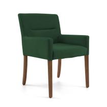 Poltrona Decorativa Sala de Estar Pés Madeira Vicenza Veludo Verde G15 - Gran Belo Poltrona Decorativa Sala de Estar Pés Madeira Vicenza Veludo Verde G15 - Gran Belo
