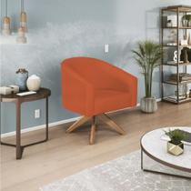 Poltrona Decorativa Sala de Estar Recepção Luiza Base Giratória de Madeira Suede Terracota - Amarena Móveis Poltrona Decorativa Sala de Estar Recepção Luiza Base Giratória de Madeira Suede Terracota - Amarena Móveis