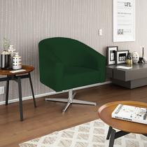 Poltrona Decorativa Sala de Estar Recepção Luiza Base Giratória de Metal Suede - Amarena Móveis