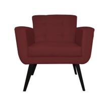 Poltrona Decorativa Sala e Recepção Giovanna Suede Vermelho Bordô - DL Decor