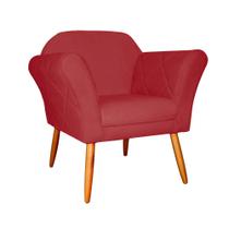 Poltrona Decorativa Sala e Recepção Marcela Suede Vermelho Bordô - LM DECOR