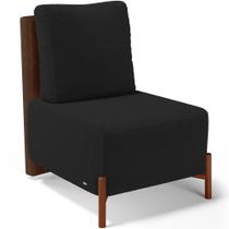 Poltrona Decorativa Sala Estar Living Pés Madeira Hungria L02 material sintético Marrom Bouclê Preto - Lyam Poltrona Decorativa Sala Estar Living Pés Madeira Hungria L02 material sintético Marrom Bouclê Preto - Lyam