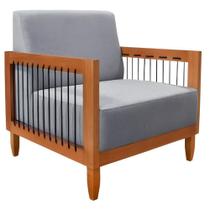 Poltrona Decorativa Sala Estar Recepção Escritório Chicago Cor:cinza