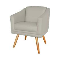 Poltrona Decorativa San Diego Sala de Estar Tecido Veludo Cinza Claro Kimi Design Poltrona Decorativa San Diego Sala de Estar Tecido Veludo Cinza Claro Kimi Design