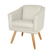 Poltrona Decorativa San Diego Sala Recepção Escritório Revestimento Sintético Bege Nude Poltrona Decorativa San Diego Sala Recepção Escritório Revestimento Sintético Bege Nude