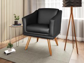 Poltrona Decorativa San Diego Sala Recepção Escritório Revestimento Sintético Preto Poltrona Decorativa San Diego Sala Recepção Escritório Revestimento Sintético Preto