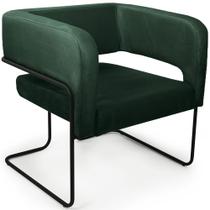 Poltrona Decorativa Scarlett Base Aço Preto Veludo Verde - Nexta Casa Poltrona Decorativa Scarlett Base Aço Preto Veludo Verde - Nexta Casa