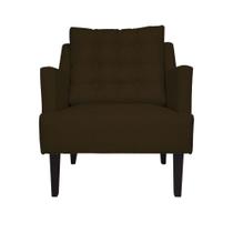 Poltrona Decorativa Stefanie Pés Trapézio Tabaco Suede Marrom - DS Estofados