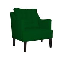 Poltrona Decorativa Stefanie Suede Verde Pés Madeira Ms Decor