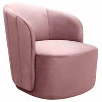 Poltrona Decorativa Stela Cadeira Redonda Concha Veludo Bella Decor