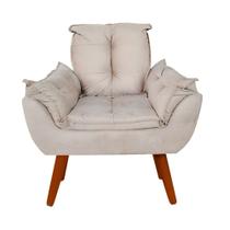 Poltrona Decorativa Suede Opala Varias Cores Para Recepção Sala De Estar Escritório