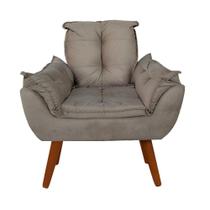 Poltrona Decorativa Suede Opala Varias Cores Para Recepção Sala De Estar Escritório