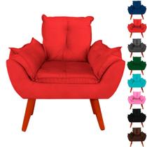 Poltrona Decorativa Suede Opala Varias Cores Para Recepção Sala De Estar Escritório